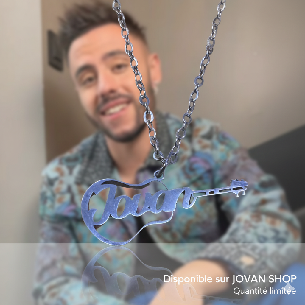 Pendentif et Tour de cou Motif JOVAN Guitare