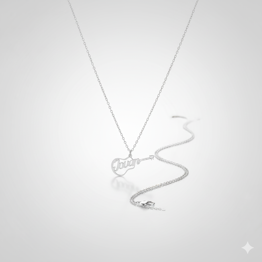 Pendentif et Tour de cou Motif JOVAN Guitare
